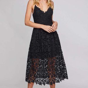 ASTR the label lace A-line midi dress, Black, Size - medium
